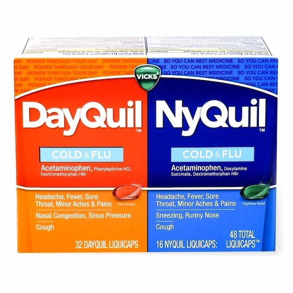 Dayquil Nyquil Combo Pack Cold and Cough Relief 325 mg-10 mg-5 mg Strength and 325 mg-15 mg-6.25 mg Strength Gelcap, 48PK 32390001452 - main